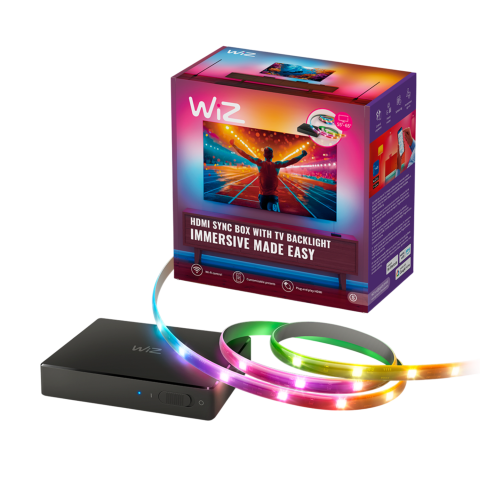 WIZ Hdmi sync Box Met Tv Verlichting - Entertainment Starterkit Inclusief Rgbic Led Strip Voor 55-65 Inch Tv's Slimme Ledstrip Meerkleurig