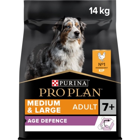 Pro Plan Medium & Large Adult 7+ (Senior) Age Defence - Hondenvoer Droogvoer- Kip - 14 kg
