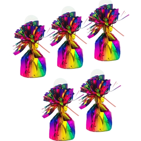 Ballon gewichtjes - 10x - regenboogkleur - 170 gram - gewichtjes voor helium ballontrosjes -