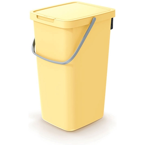 GFT of rest afvalbak - geel - 25L - afsluitbaar - 26 x 29 x 48 cm - klepje/hengsel -