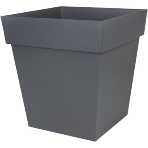 EDA Bloempot Toscane vierkant - kunststof - donkergrijs - L39 x B39 x H39 cm - 38L - plantenpot -