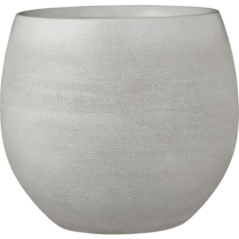 Mica Decorations Bloempot - creme wit - keramiek - 26 x 23 cm -