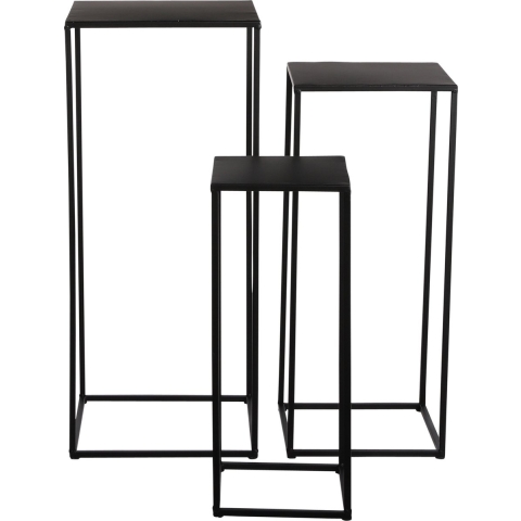 Bijzettafels/plantenstandaards - 3x - metaal - H50 - H60 - H70 cm -