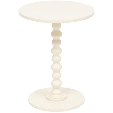 Bijzettafel/salontafel Alexa - wit - MDF hout - rond - Planten verhoger - D38 x H50 cm -