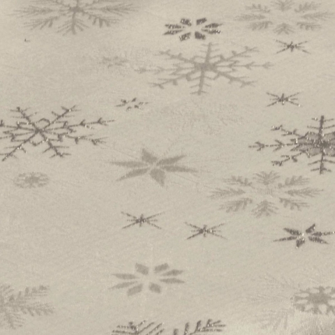 Unique Living tafellopers - 2x - zilver - sneeuwvlokken - 150 x 45 cm - polyester -