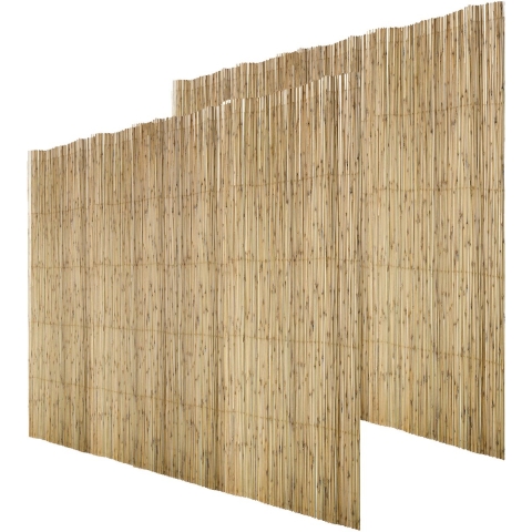 Sunnydays Rietscherm/rietmat - 2x - L300 x H100 cm - bruin - tuinscherm/schutting -
