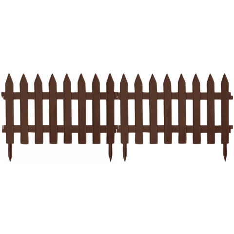Tuinhekjes/borderranden - 21x stuks - kunststof - 1050 cm - bruin - tuinafscheiding - 60 x 40 cm -