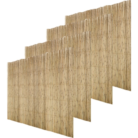 Sunnydays Rietscherm/rietmat - 4x - L300 x H100 cm - bruin - tuinscherm/schutting -