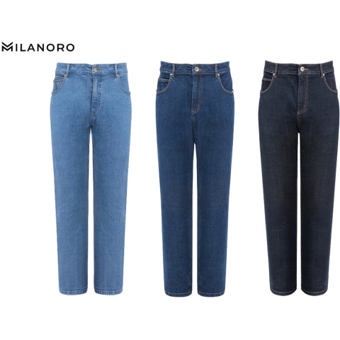 Milanoro - Stijlvolle jeansbroek voor heren - Zwartblauw - W31 - L32