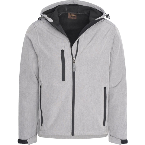 Cappuccino Italia - Heren Outdoorjas Softshell Hood Jacket Grijs - Grijs - Maat L