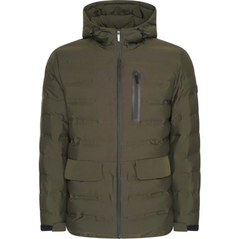 Mario Russo Padded Woven Jacket - Jas Heren - Winterjas Heren - Waterafstotend - Winddicht - Groen -