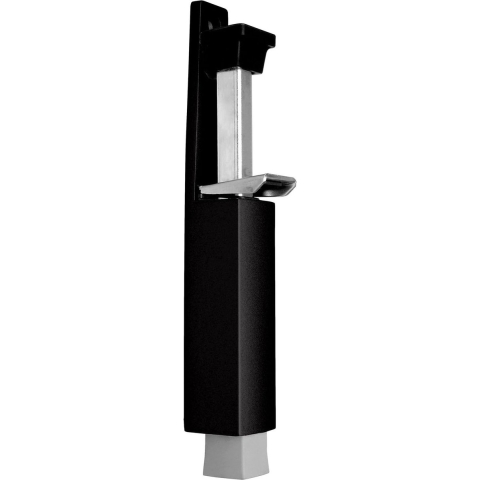 DX - Deurvastzetter voetstift / Luxe / 32×207 mm / schootuitslag 60 mm / deur tot 80 kg / stang staal verzinkt / huis zamac zwart