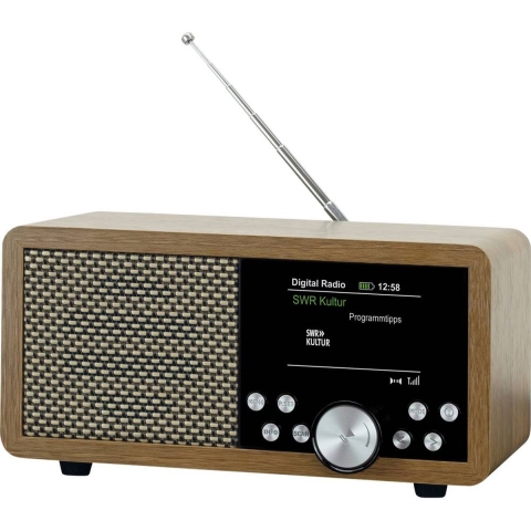 Dynavox Wereldontvanger DAB+, FM, DAB DAB+, Bluetooth, SD, USB Bruin
