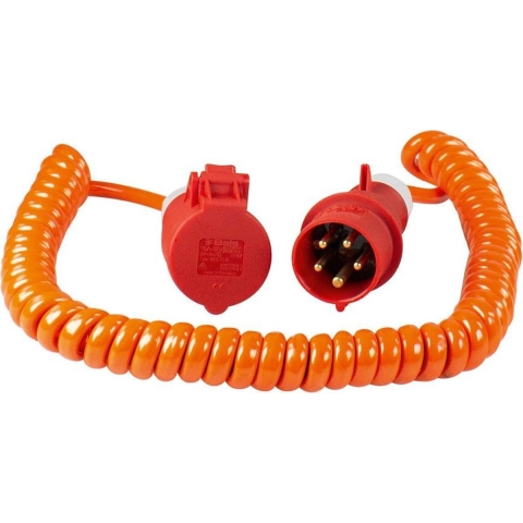 AS Schwabe 70416 Stroom Verlengkabel 16 A Oranje, Rood 5.00 m Spiraalkabel