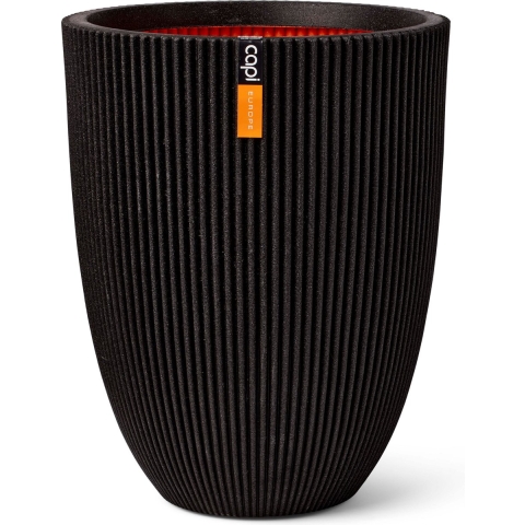 Vaas elegant Groove H46 cm zwart - Capi europe