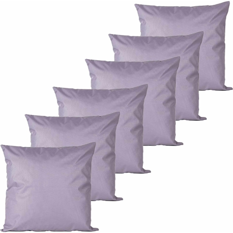 Buitenkussens - 6x - lila paars - 45 x 45 cm - binnen/buiten -