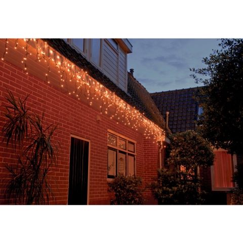 Ijspegelverlichting lichtsnoeren met 800 warm witte lampjes 16 x 1 meter -
