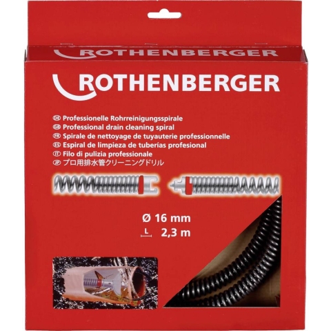 Rothenberger Buisreinigingsspiralen | L. 2,3 m spiraal d. 16 mm | 3 mm | 1 stuk - 72433 72433