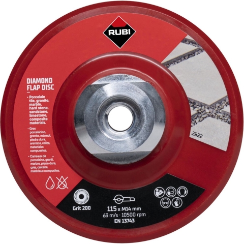 Rubi Flap disc 200 Fijne Korrel | 115mm | M14 - 32931