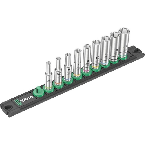 Wera Dop-magneetstrip A Deep 1 doppenset | 1/4"-aandrijving | 9-delig - 05005410001
