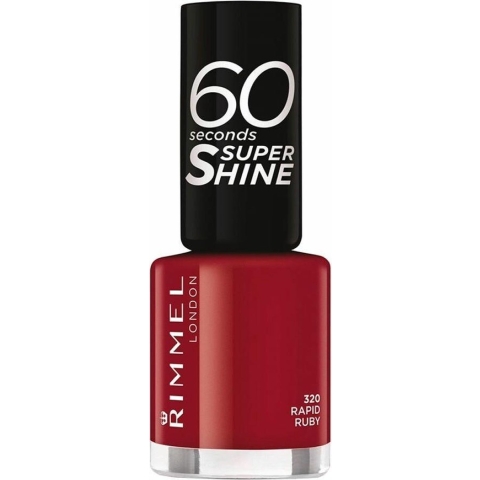 3x Rimmel Nagellak 60 Seconds SuperShine 320 Rapid Ruby 8 ml