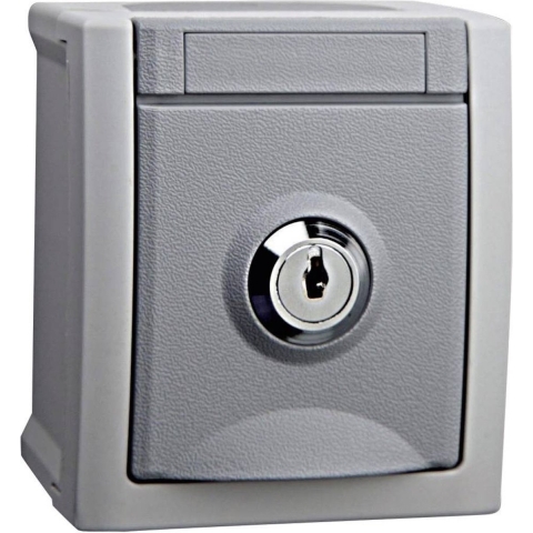 VIKO 90591043-DE Pacific Wandcontactdoos met randaarde afsluitbaar spatwaterdicht Grijs 1 stuk(s)
