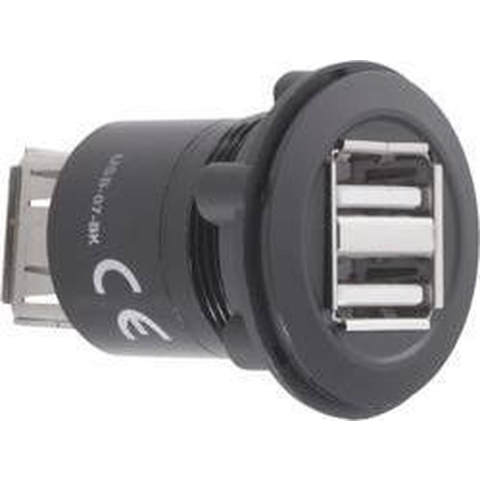 TRU COMPONENTS USB-07-BK Dubbele USB-inbouwbus 2.0 Bus, inbouw, Adapter 2x USB-bus type A naar 2x USB-bus type A Inhoud: 1 stuk(s)