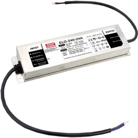 MW Mean Well ELG-240-24A-3Y LED-transformator, LED-driver Constante spanning, Constante stroomsterkte 240 W 5 - 10 A 21.6 - 26.4 V/DC Instelbaar, Montage op