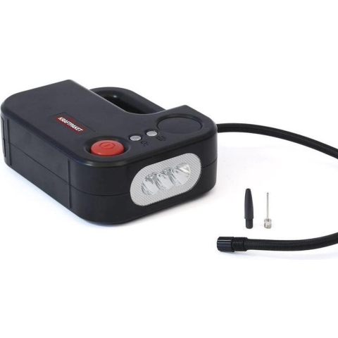 Dino KRAFTPAKET Compressor 10.3 bar 12V-adapter voor kabelgebruik, Digitaal display, Snoeropbergruimte / opname, Met werklamp