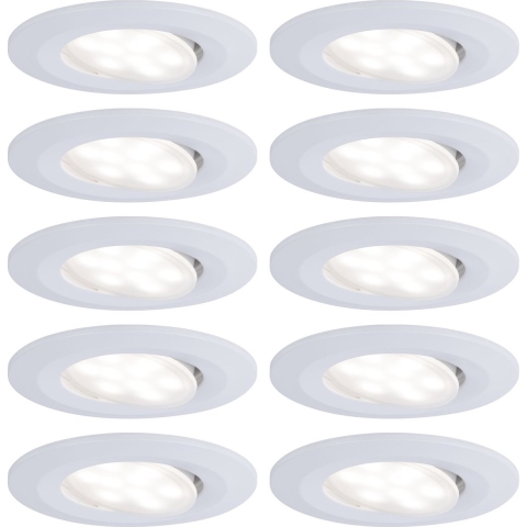 Paulmann LED-inbouwlamp voor badkamer Set van 10 stuks 65 W Wit (mat)