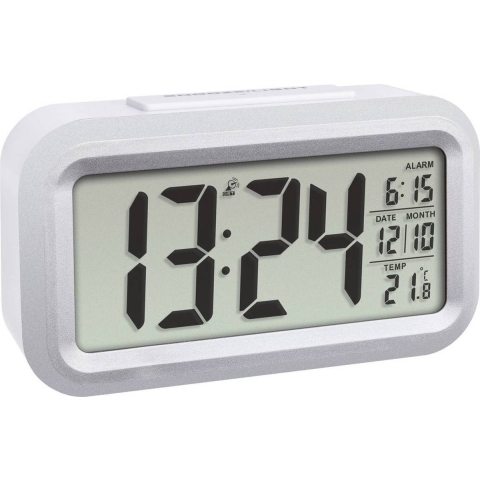 TFA Dostmann 60.2553.02 Wekker Zendergestuurd Zilver, Wit Alarmtijden 1