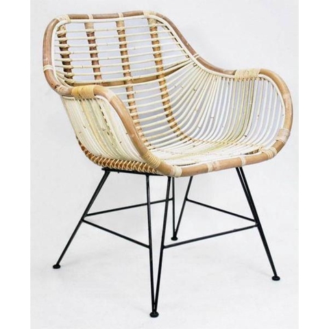 Stoel Rattan Iron Blond - Van der leeden
