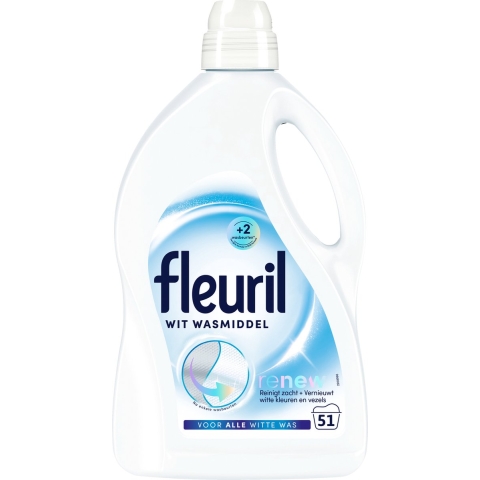 Fleuril Vloeibaar Wasmiddel Renew Witte Was 51 Wasbeurten 2,55 liter