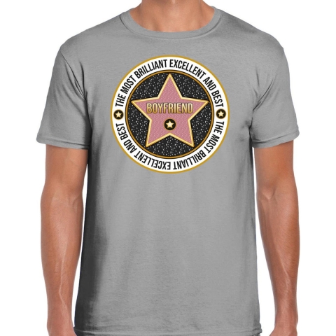 Cadeau t-shirt voor heren - boyfriend/vriend - grijs - bedankje - verjaardag L -