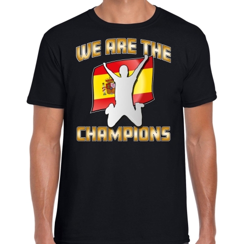 Verkleed T-shirt voor heren - Spanje - zwart - voetbal supporter - themafeest XL -