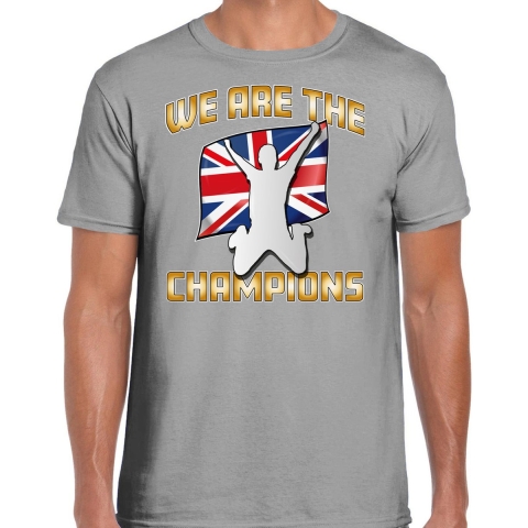 Verkleed T-shirt voor heren - Engeland - grijs - voetbal supporter - themafeest XL -