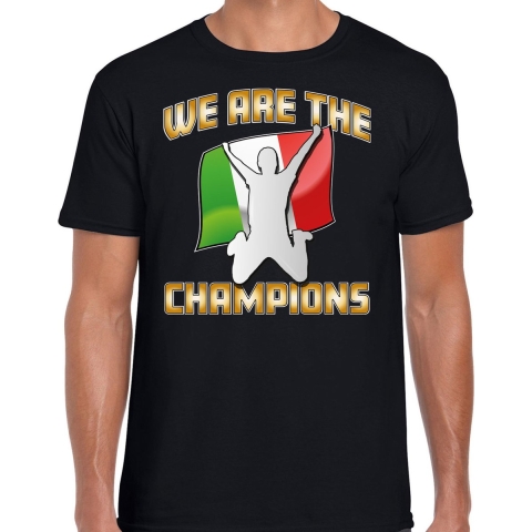 Verkleed T-shirt voor heren - Italie - zwart - voetbal supporter - themafeest L -