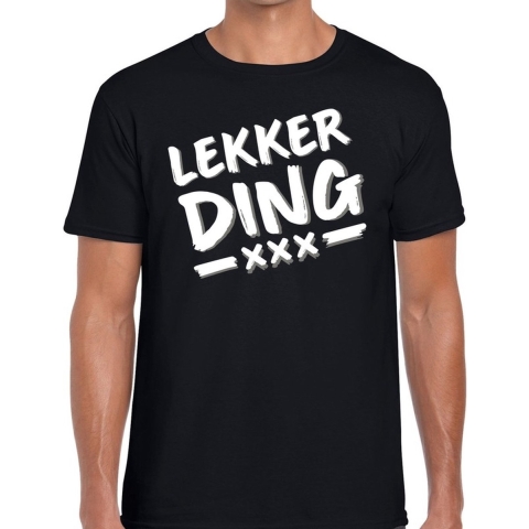Lekkerding tekst t-shirt zwart heren M -