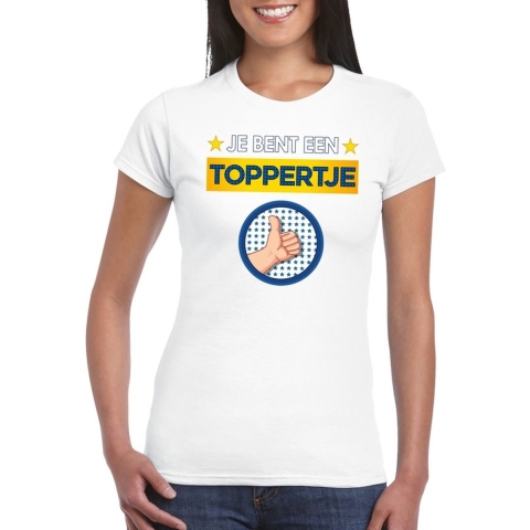 Je bent een toppertje t-shirt wit dames XL -