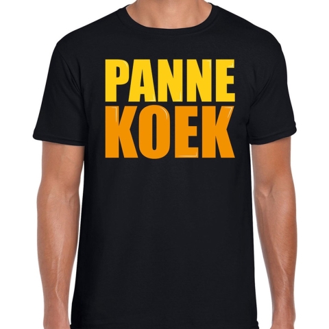 Pannekoek fun tekst t-shirt zwart heren M -