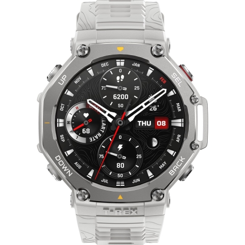 T-Rex 3 Outdoor smartwatch 48 mm AMOLED-display, offline kaarten en navigatie, 6 satellietsystemen, dual band GPS, 27 dagen batterijduur, NFC-betaling, 170+ sportmodus, 45 m vrijduiken voor