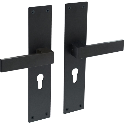 Intersteel Deurkruk Amsterdam met schild 250x55x2mm zwart
