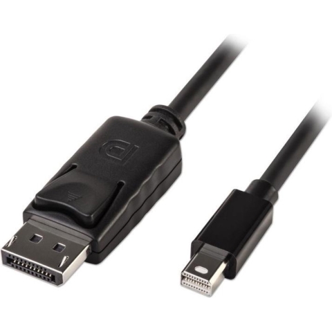 LINDY Mini-displayport / DisplayPort Adapterkabel Mini DisplayPort-stekker, DisplayPort-stekker 2.00 m Zwart 41646 DisplayPort-kabel