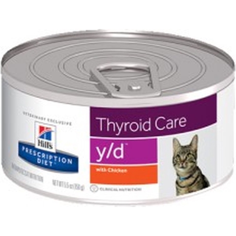Hill&apos;s Prescription Diet Y/D Thyroid Care nat kattenvoer blik 2 trays (48 x 156 g)