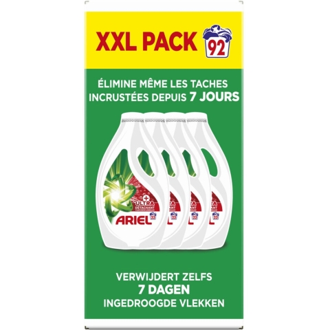 Ariel Vloeibaar Wasmiddel + Ultra Vlekverwijderaar 92 Wasbeurten 4140 ml