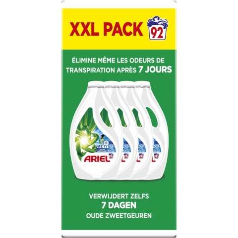 Ariel Vloeibaar Wasmiddel +Actieve Odor Defense 92 Wasbeurten 4,14 liter
