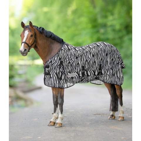 Waldhausen Vliegendeken Zebra - Anti insect - 175 cm Zwart Wit 125