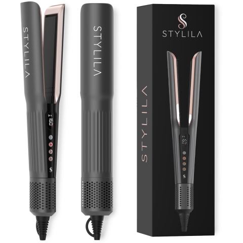Stylila® Airstraight - Stijltang Wet-to-Dry - Haardroger - 2 in 1 - 90℃ t/m 160℃ - Coldshot - Fohn - Alternatief stoomstijltang - lucht stijltang - ai