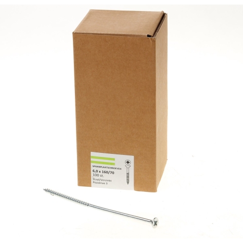 Hoenderdaal Spaanplaatschroef Vz Pk PZ3 6.0X160/70 | 100 stuks - 0203.01.51201