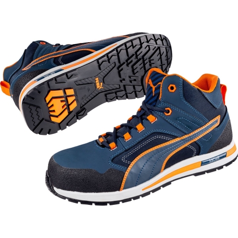 Puma Veiligheidslaars | maat 41 blauw/oranje | S3 HRO SRC DIN EN ISO 20345 | leer | 1 stuk - 63.314.0-41 63.314.0-41